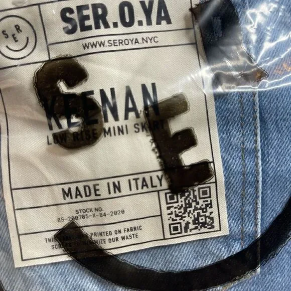 SER.O.YA Keenan denim mini skirt NWT size 26 - Picture 6 of 6